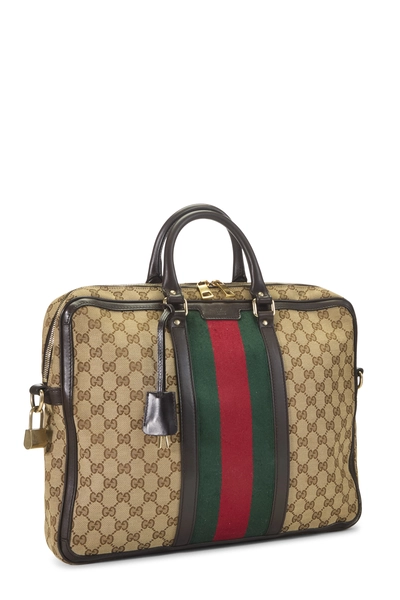 Gucci Brown Original GG Canvas Web Briefcase — photo 2