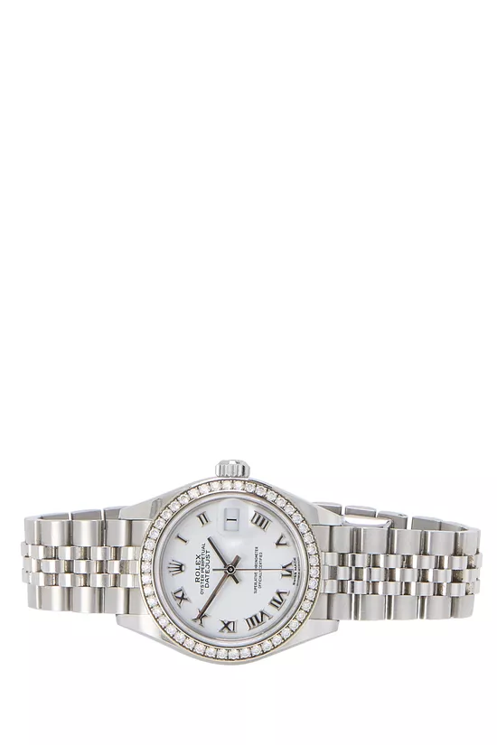 18K White Gold & Stainless Steel Roman Diamond Datejust 279384 28mm, , large image number 2