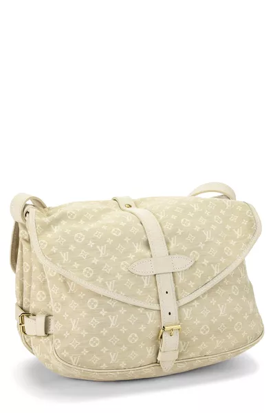 White Monogram Mini Lin Saumur 30, , large