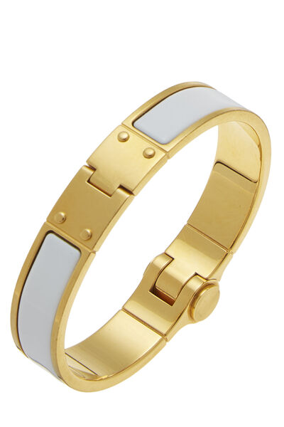 Gold & White Clic Bracelet Narrow PM, , large