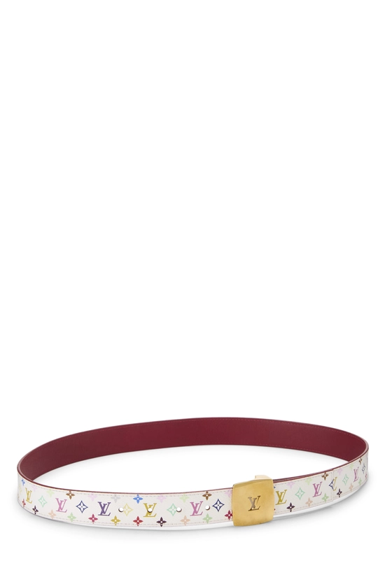 Takashi Murakami X Louis Vuitton White Monogram Multicolore Ceinture 85, , large image number 1