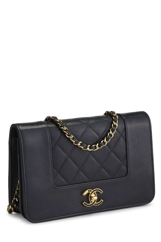 Navy Quilted Calfskin Mademoiselle Wallet On Chain (WOC), , large image number 1
