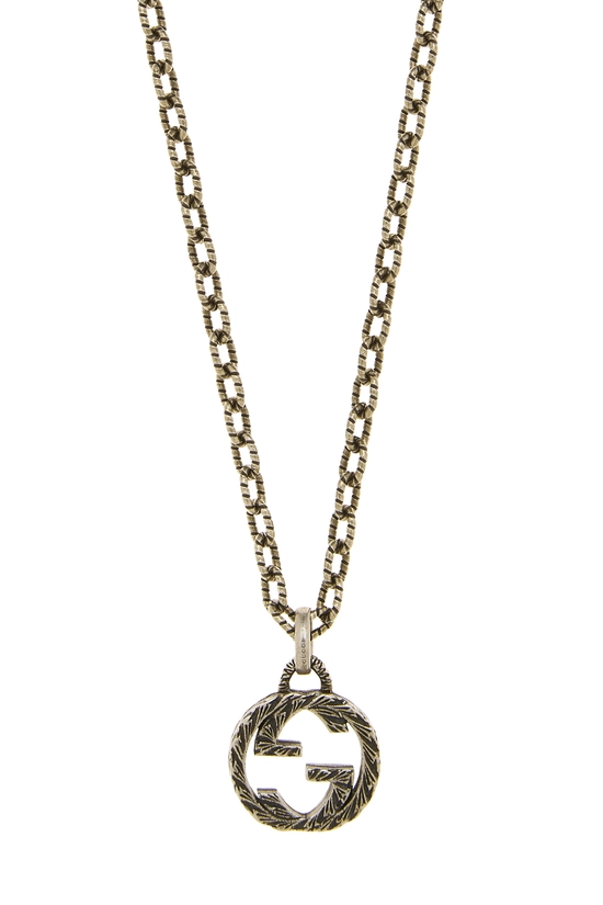 Silver Interlocking GG Necklace, , large image number 1