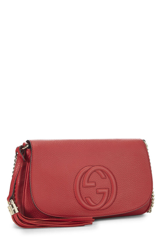 Red Grained Leather Soho Chain Flap Crossbody, , large image number 1
