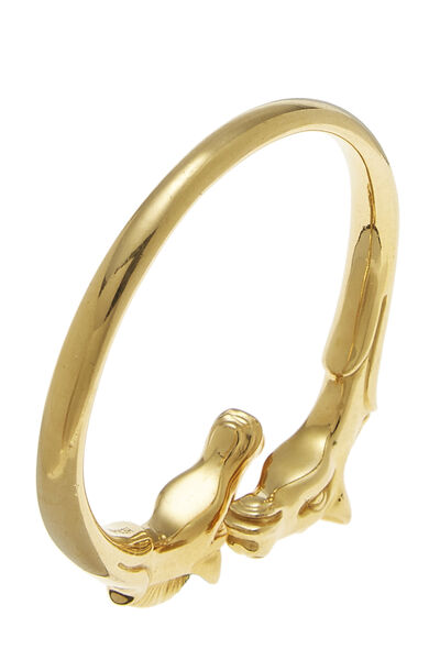 Gold Double Horse Head Bracelet, , large