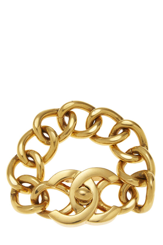 Gold 'CC' Turnlock Bracelet Large, , large image number 0