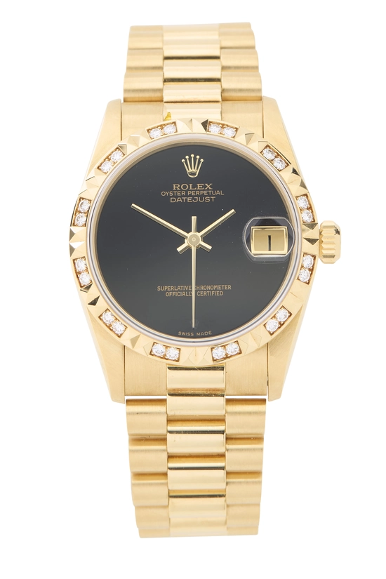 Black Onyx Dial with Pyramid Diamond Bezel President 68258 31mm, , large image number 0