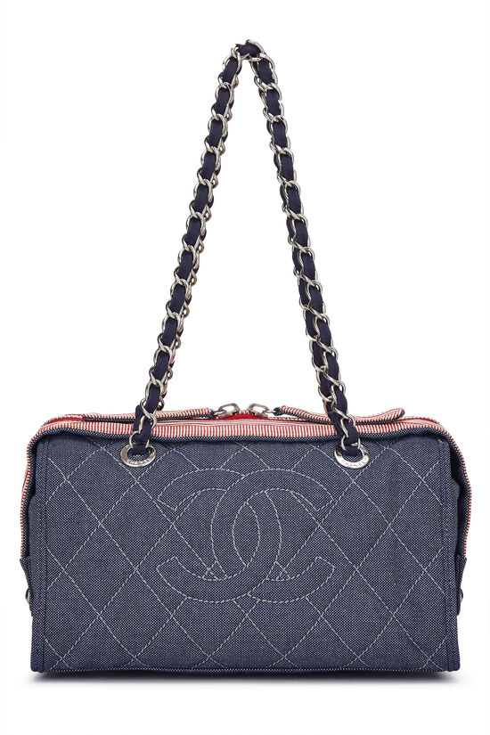 Chanel Blue Denim Top Handle Bag Q6B04W0WBB003