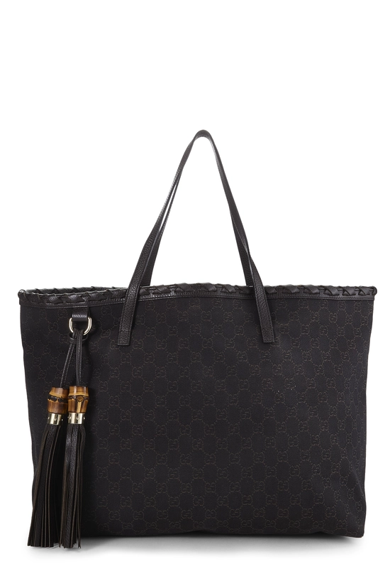 Brown GG Canvas Bamboo Tote, , large image number 0
