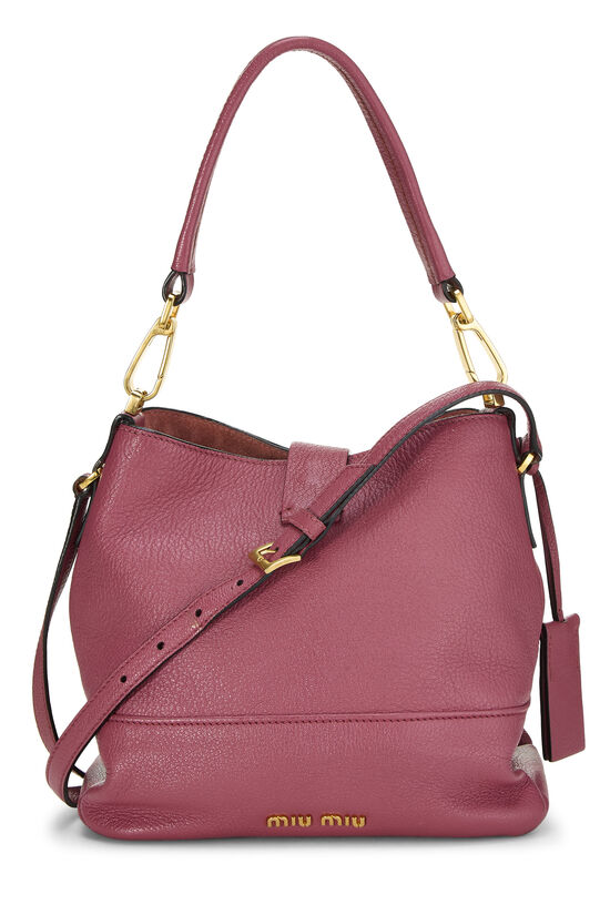 Pink Calfskin Leather Convertible Buckle Handbag, , large image number 3