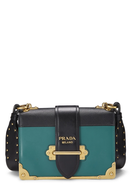 Green & Black Leather Cahier Crossbody, , large image number 0
