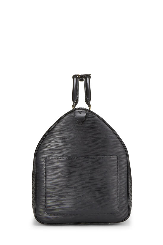 Authentic Louis Vuitton Black Epi Leather Keepall 55 Travel Duffle Bag