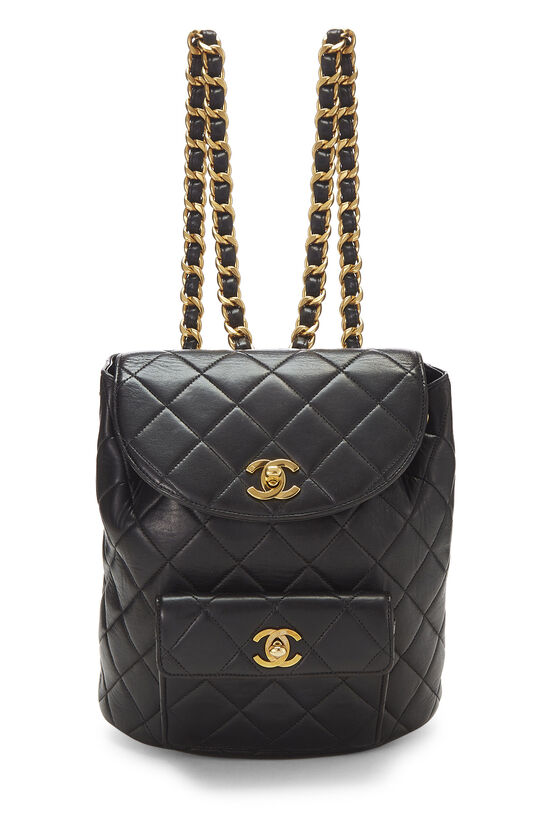 CHANEL, Bags, Chanel Vintage Quilted Lambskin Backpack In Black