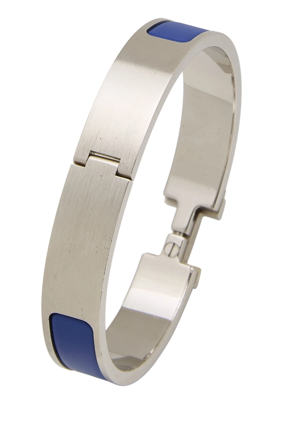 Blue Enamel Clic-Clac 'H' Bracelet Narrow PM, , large image number 1