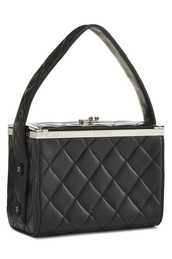 Black Quilted Lambskin Box Bag, , large image number 1