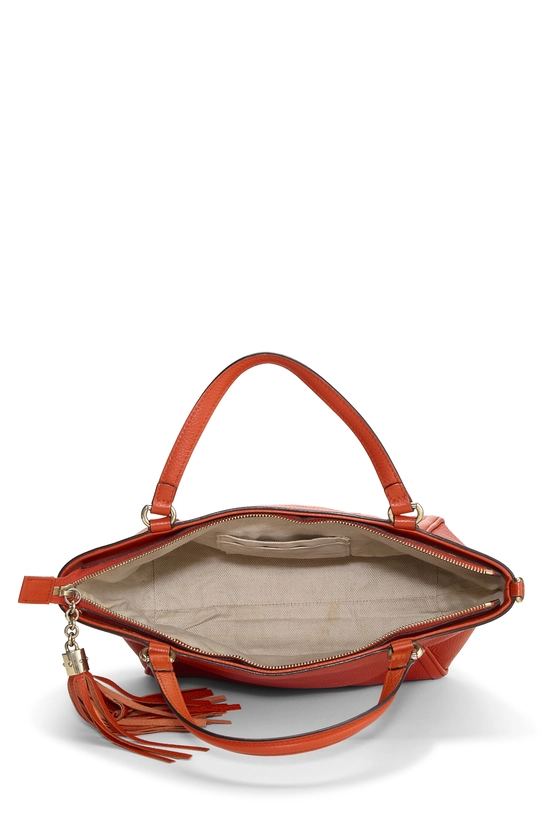 Orange Grained Leather Soho Top Handle Bag, , large image number 5