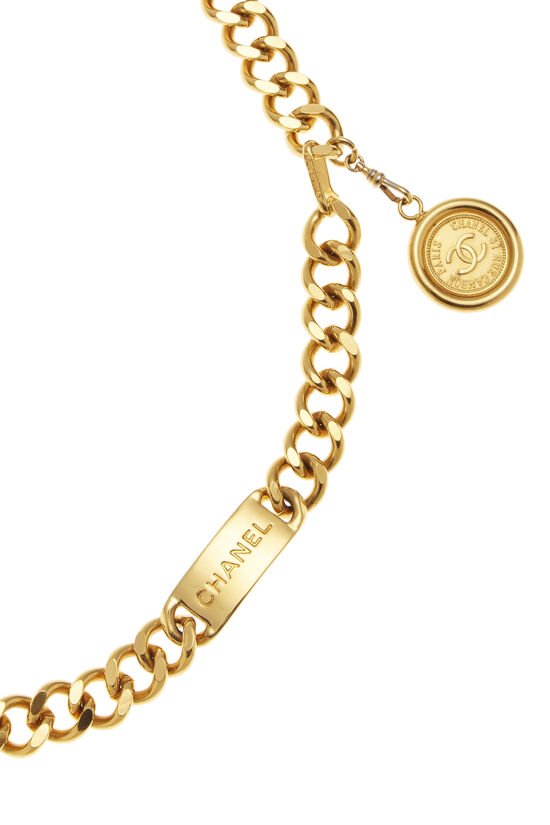 Gold Logo Chain Belt, , large image number 1
