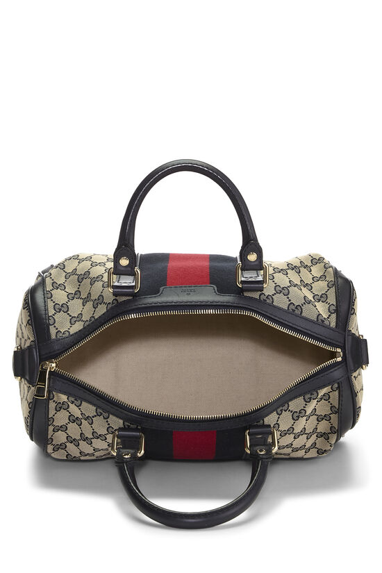 Navy Original GG Canvas Vintage Web Boston Bag Medium, , large image number 5