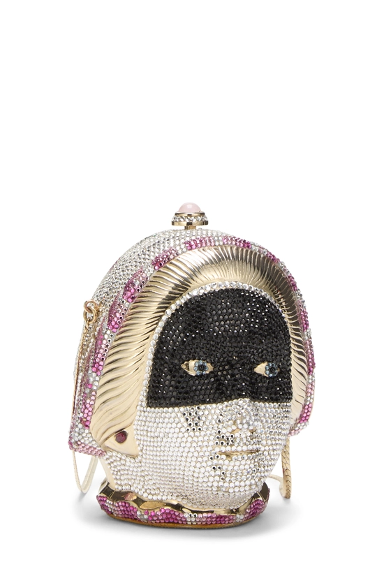 Multicolor Crystal Embellished Venetian Mask Minaudi&egrave;re, , large image number 1