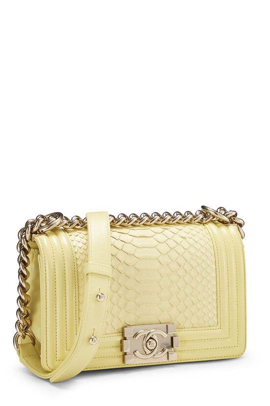 Chanel Yellow Python Boy Bag Small Q6B01A2FYH000