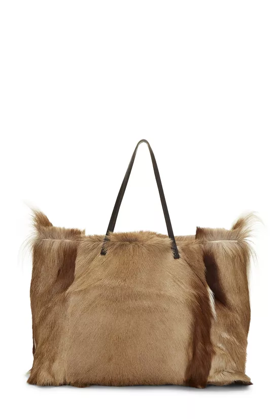 Brown Fur Tote Bag, , large image number 3