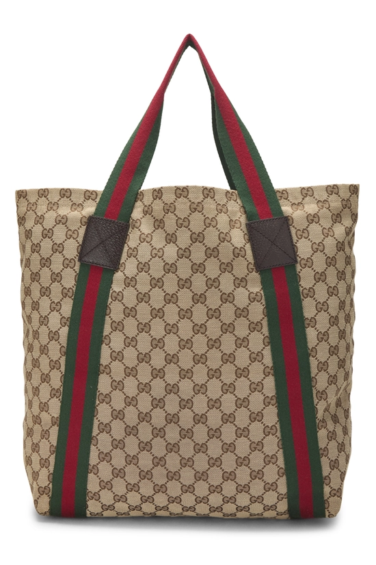 Original GG Canvas Flat Web Tote, , large image number 3