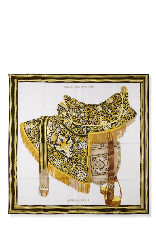 Black & Multicolor 'Selle des Steppes' Silk Scarf 90, , large image number 0