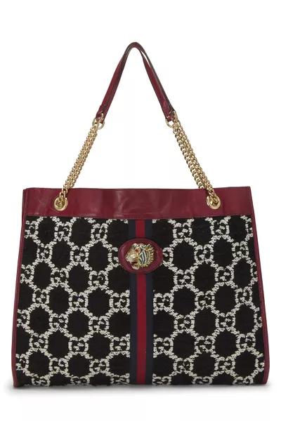 Multicolor Tweed Web Rajah Tote Large