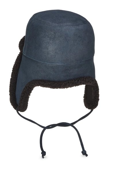Navy Agneau Trapper Hat, , large