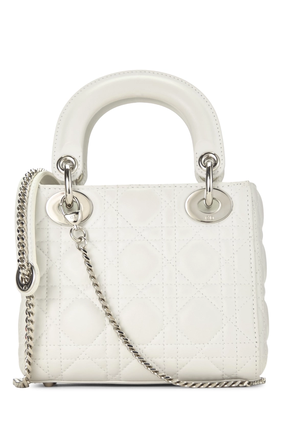 White Cannage Quilted Lambskin Lady Dior Mini, , large image number 3