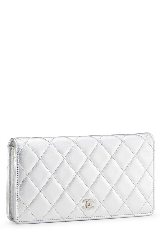 Chanel Silver Lambskin Quilted Long Wallet Q6A2H53PVB001