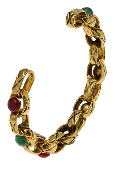 Multicolor Gold Gripoix Chain Bracelet, , large