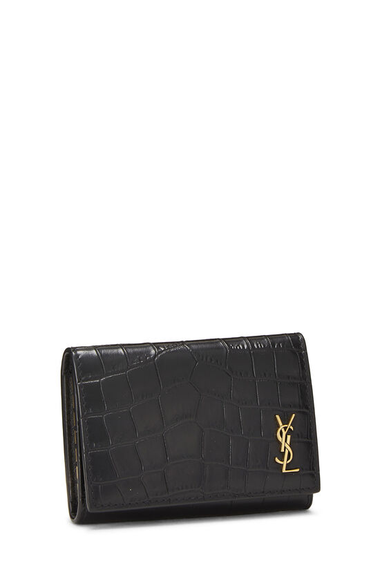 Pre-Owned Black Embossed Leather Key Case QTA0ABILKB000
