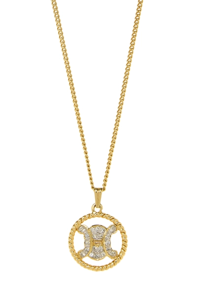 Gold Crystal Logo Necklace, , large