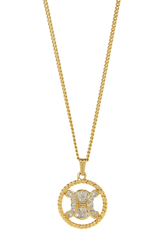 Gold Crystal Logo Necklace, , large image number 1