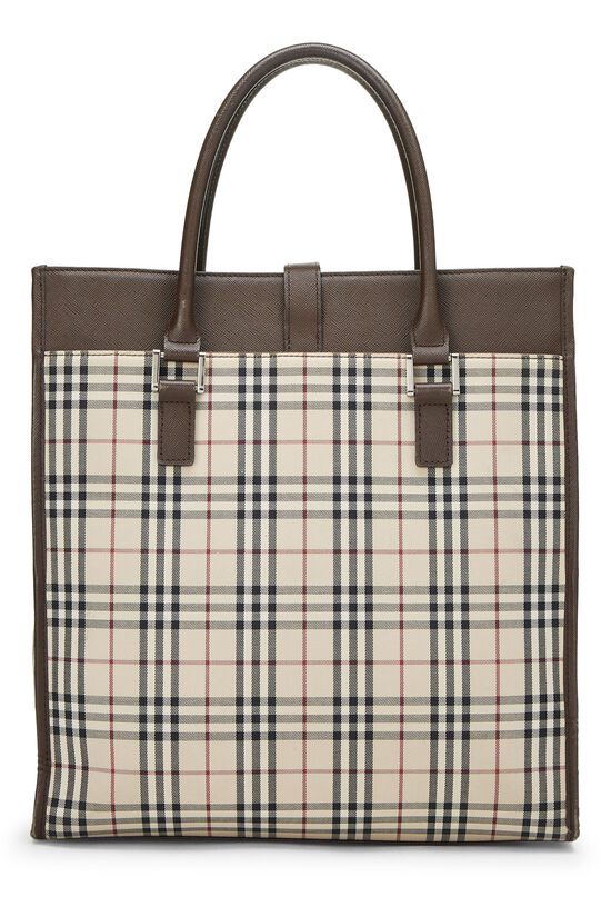 Brown Jacquard Buckle Handbag Large, , large image number 3