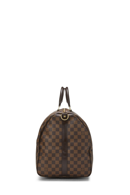 Louis Vuitton Keepall Bandouliere 55 Damier Ebene Travel Bag Brown