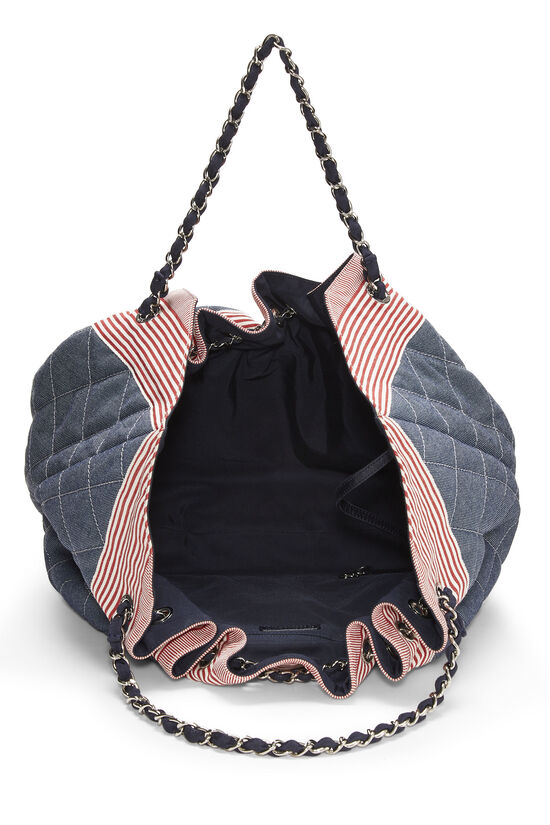 Chanel Denim Xl Coco Cabas Tote Shoulder Bag Purse