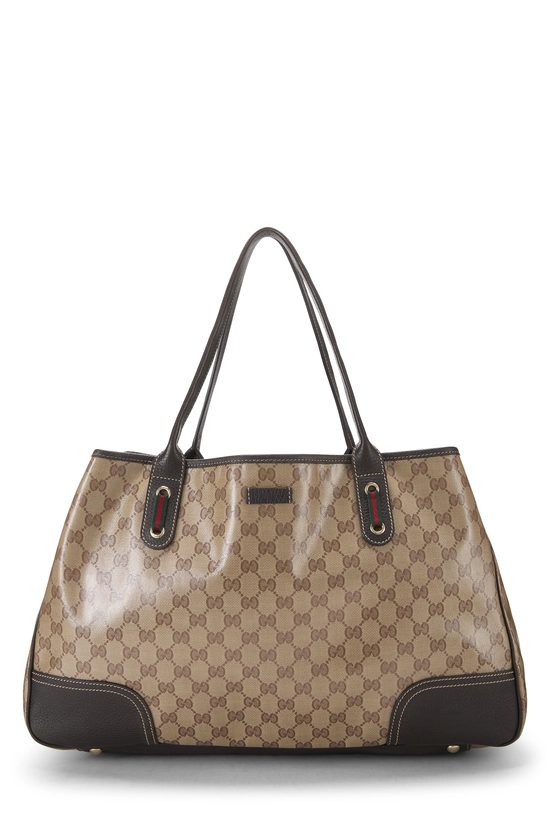 Brown Crystal Canvas Princy Tote Large, , large image number 0