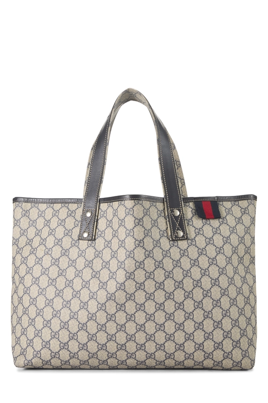 Navy GG Supreme Canvas Web Loop Tote, , large image number 0