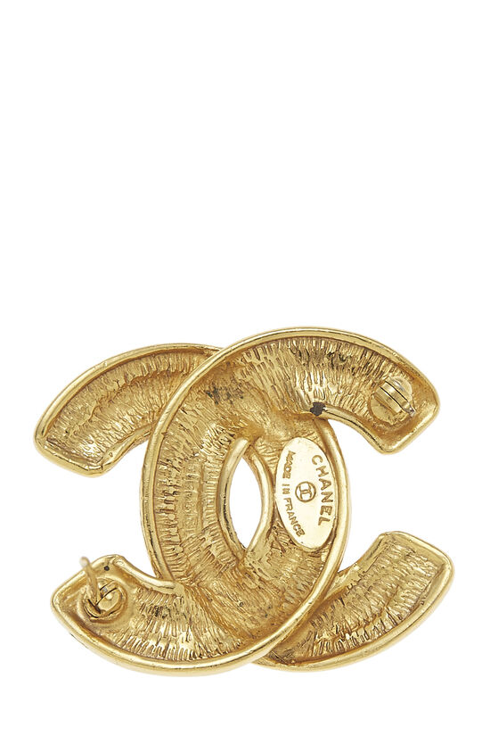 Chanel Vintage Chanel Gold Tone Large CC Logo Pin Brooch