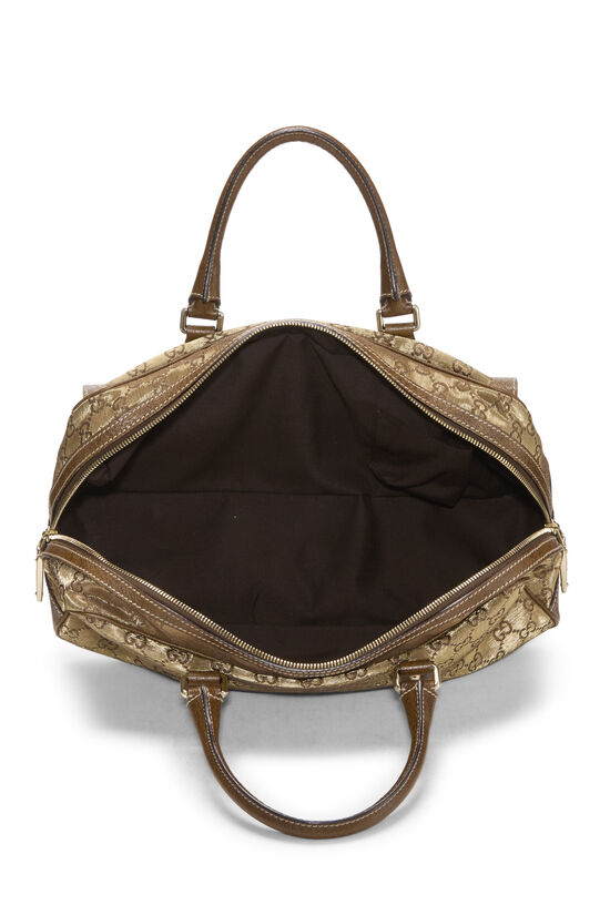 Brown & Gold GG Lurex Heart Lock Boston Handbag, , large image number 5