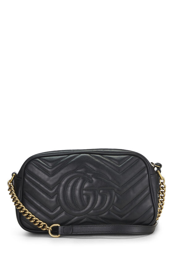 Black Leather GG Marmont Crossbody Small, , large image number 3