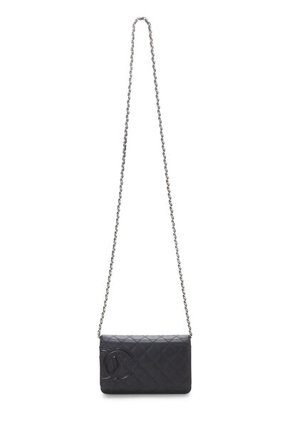 Black Quilted Calfskin Cambon Wallet on Chain (WOC), , large