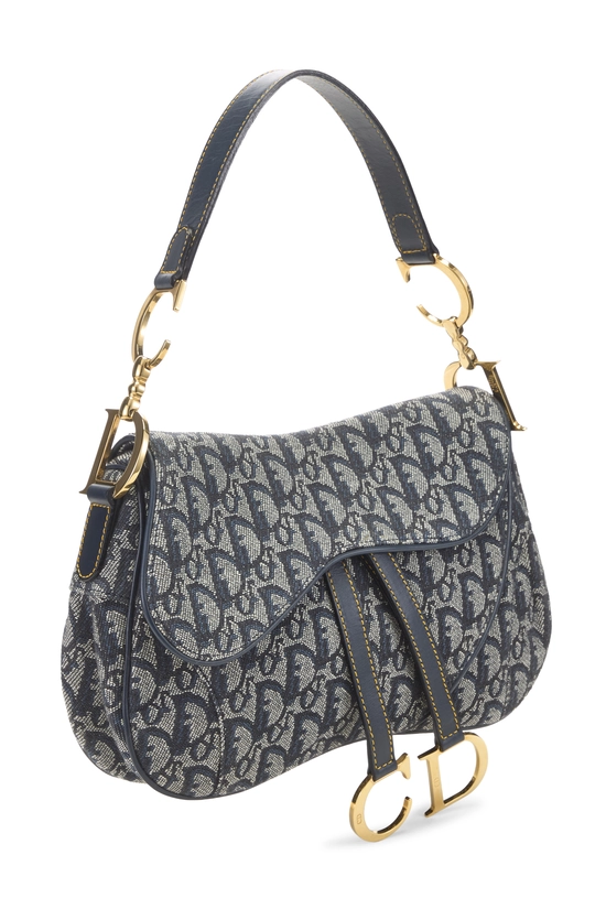 Navy Trotter Canvas Double Saddle Bag, , large image number 1