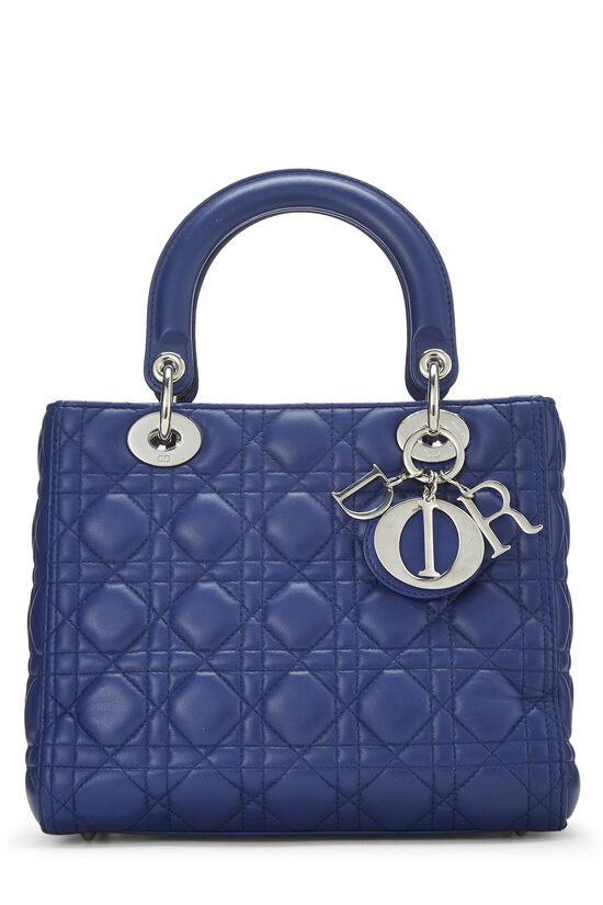 Blue Cannage Quilted Lambskin Lady Dior Medium, , large image number 1