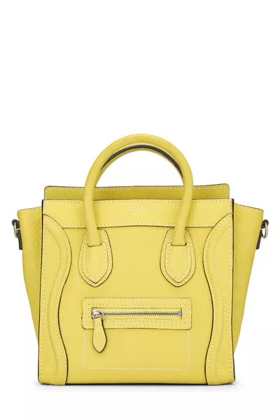 Yellow Drummed Calfskin Luggage Nano