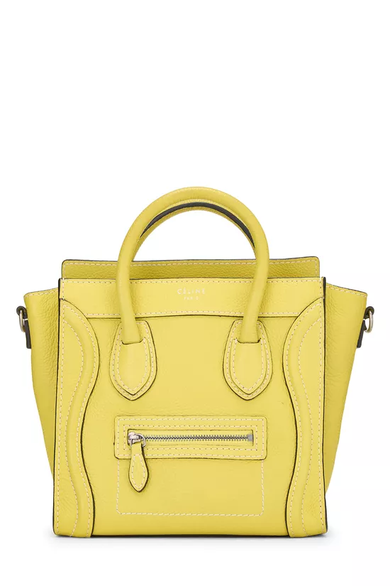 Yellow Drummed Calfskin Luggage Nano, , large image number 0