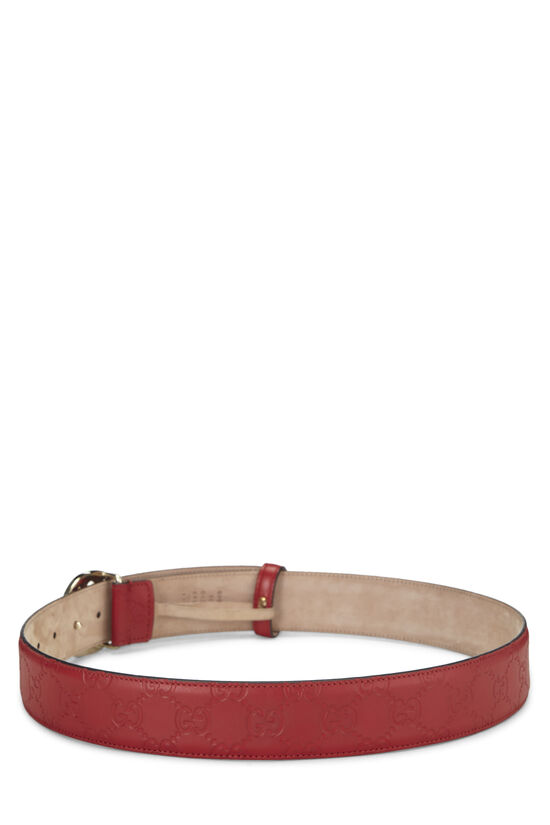 Red Guccissima Leather Interlocking Belt, , large image number 2