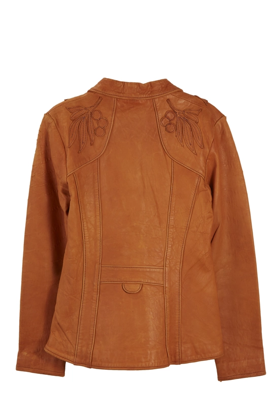 Orange East-West Bayou Leather Jacket, , large image number 1